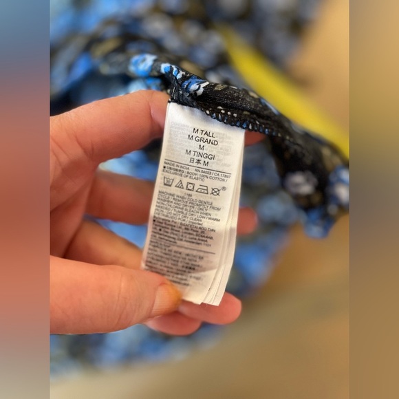 GAP Black and Blue Floral Midi Dress Size Medium - Picture 11 of 11